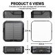Fontastic 2-in-1 Solar LED Light Power Bank black “Solva10.0” 10000mAh, Dimmable, SOS Signal Light