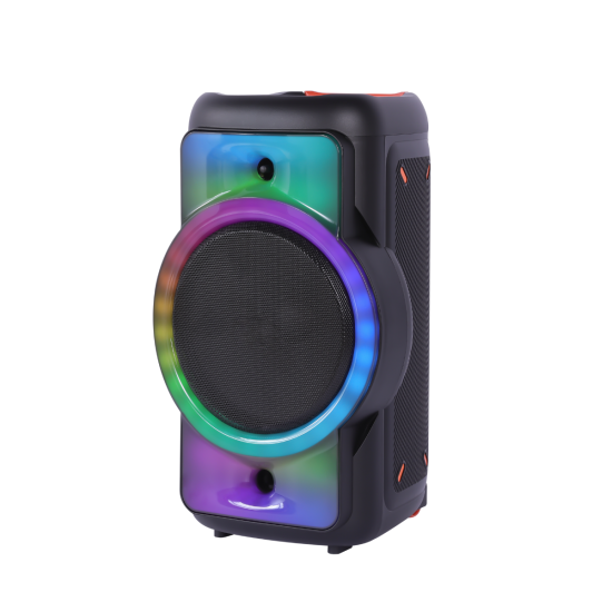 Fontastic Party Speaker with Trolley, 400 Watt Microphone, Remote Control, Light Show &ldquo;Rokka"