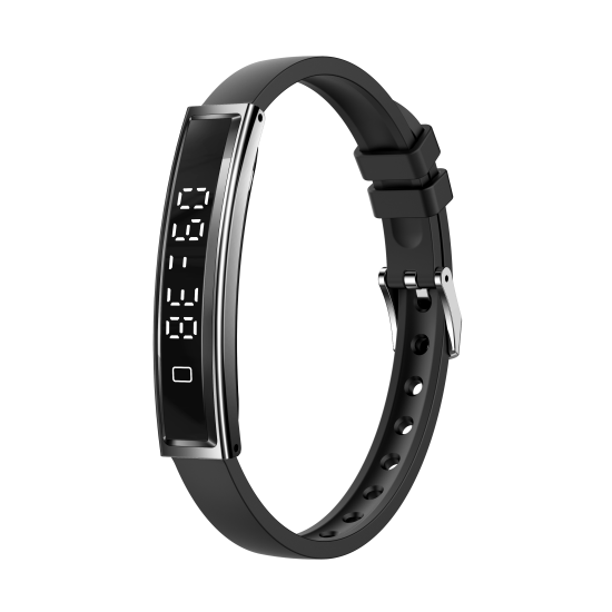 Fontastic Smart-Armband &ndash; stylisches Fitnessband elegant wie Schmuck, Display, Metallband schwarz