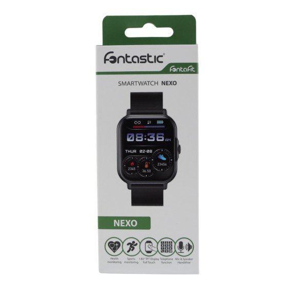 Fontastic Smartwatch Nexo 1.83&rdquo; Display, black Heart Rate, Hands-Free Function, Music Control