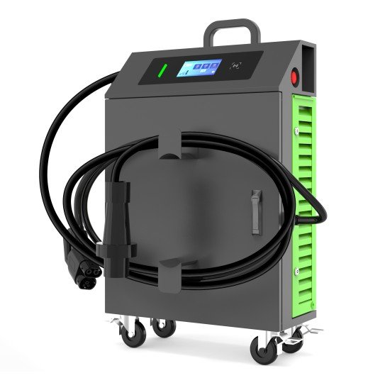 DC 60kW Mobiles Ladeger&auml;t 1 x CCS2 Ladekabel 7m Kabell&auml;nge zuleitung 10m, 7" Touchscreen, 4G, WiFi