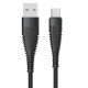 Data Cable Elox USB-A>USB Type-C 1.5m black Connector Cover Al Cable Nylon Braid