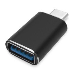Adapter USB-A auf Type-C, schwarz USB 3.2 Gen1 5GB/s, schnellladefähig, Alu-Gehäuse Adapter USB-A auf Type-C, schwarz USB 3.2 Gen1 5GB/s, schnellladefähig, Alu-Gehäuse