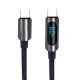 Data Cable with Digital Display Typ-C > Typ-C 1.2m Zinc Alloy Housing + Braided Cable, 60W, max.3A