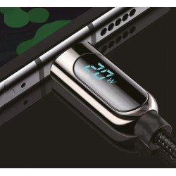 Datenkabel mit Digitalanzeige Typ-C > 8 PIN 1.2m Alu-Gehäuse, Kabel Nylon, 20W, max.2,22A, Kuva, sw Datenkabel mit Digitalanzeige Typ-C > 8 PIN 1.2m Alu-Gehäuse, Kabel Nylon, 20W, max.2,22A, Kuva, sw