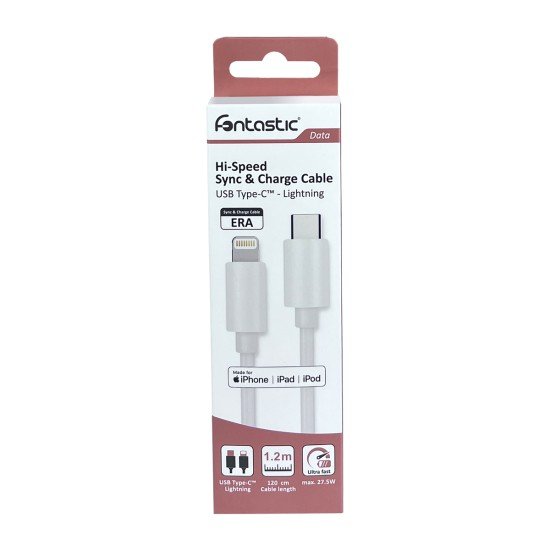 Data cable Era Type-C to Lightning 1.2m white Fast Charge capable (Power Delivery 3.0) Data cable Era Type-C to Lightning 1.2m white Fast Charge capable (Power Delivery 3.0)