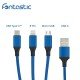 Essential Cable Niru Type-C/8-PIN/Micro 1.2M, blue Al Housing, Nylon Braided, Multi-Charging 2.4A Essential Cable Niru Type-C/8-PIN/Micro 1.2M, blue Al Housing, Nylon Braided, Multi-Charging 2.4A