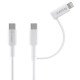 Fontastic 2in1 Data Cable Type-C >Type-C +Lightnig PD 60W, Fast Charge comp., TPE, 1m, "Dua", white Fontastic 2in1 Data Cable Type-C >Type-C +Lightnig PD 60W, Fast Charge comp., TPE, 1m, "Dua", white