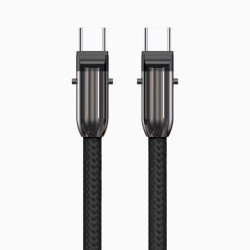 Fontastic Lanyard - Datenkabel & Handyband schwarz 360 Grad Drehbare, Nylon-Ummantelung, 60W, „Lany“