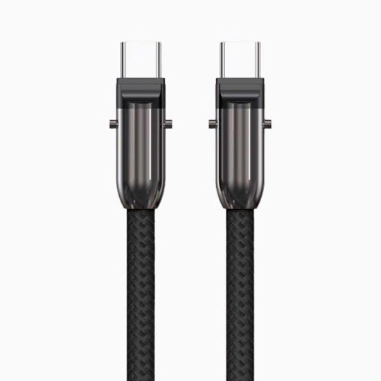 Fontastic Lanyard - Datenkabel & Handyband schwarz 360 Grad Drehbare, Nylon-Ummantelung, 60W, „Lany“