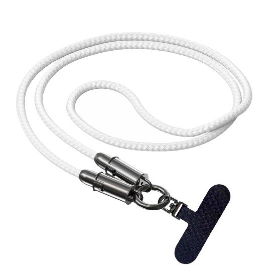 Fontastic Lanyard - Datenkabel & Handyband weiß 360 Grad Drehbare, Nylon-Ummantelung, 60W, „Lany“