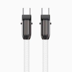 Fontastic Lanyard - Datenkabel & Handyband weiß 360 Grad Drehbare, Nylon-Ummantelung, 60W, „Lany“