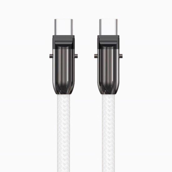 Fontastic Lanyard - Datenkabel & Handyband weiß 360 Grad Drehbare, Nylon-Ummantelung, 60W, „Lany“