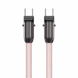 Fontastic Lanyard - Datenkabel & Handyband rosa 360 Grad Drehbare, Nylon-Ummantelung, 60W, „Lany“