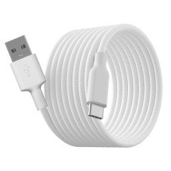 Fontastic Magnetisches Ladekabel USB-A / Typ-C 1m, Selbstaufrollend, Nylon-Ummantelung "Magro" ws