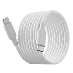 Fontastic Magnetisches Ladekabel USB Typ-C-Typ-C 1m, Selbstaufrollend, Nylon-Ummantelung "Magro" ws