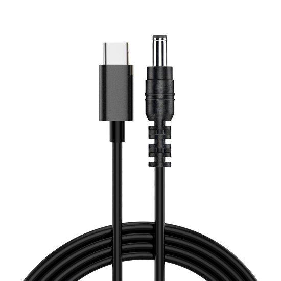 Fontastic USB-C-auf-DC5521-Ladekabel, Smart-Chip Power Delivery DC 5,5 &times; 2,1 mm 1,5 m "FluxDC15" sw