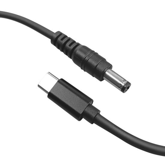Fontastic USB-C-auf-DC5521-Ladekabel, Smart-Chip Power Delivery DC 5,5 &times; 2,1 mm 1,5 m "FluxDC15" sw