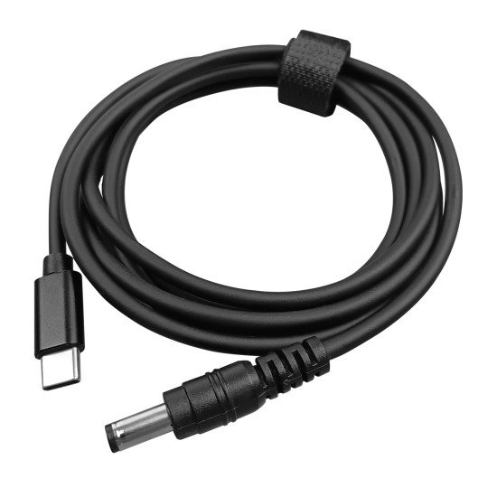 Fontastic USB-C-auf-DC5521-Ladekabel, Smart-Chip Power Delivery DC 5,5 &times; 2,1 mm 1,5 m "FluxDC15" sw