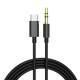 Fontastic USB Typ-C auf 3,5-mm Klinkenanschluss 1,5m, USB-C auf 3,5mm AUX-Kabel, TPE, "AUCON" sw