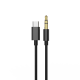 Fontastic USB Typ-C auf 3,5-mm Klinkenanschluss 1,5m, USB-C auf 3,5mm AUX-Kabel, TPE, "AUCON" sw
