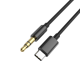 Fontastic USB Typ-C auf 3,5-mm Klinkenanschluss 1,5m, USB-C auf 3,5mm AUX-Kabel, TPE, "AUCON" sw