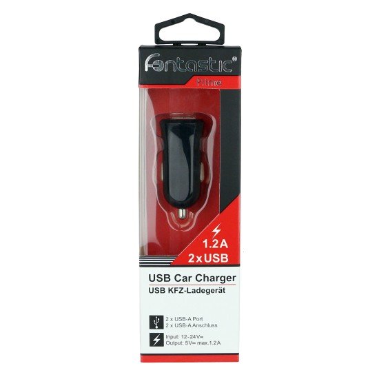 Car charger Twin USB Picco 1.2A black 