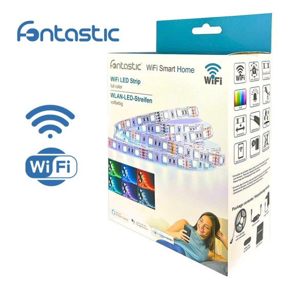 WiFi LED Strips 3m Dimmable, Full Colour comp with Android,iOS,Alexa,Google Assistant