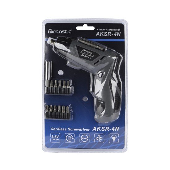 Rechargeable Screwdriver with accessories 3.6V Li-Ion Battery, LED Light, 14pc Bit Set