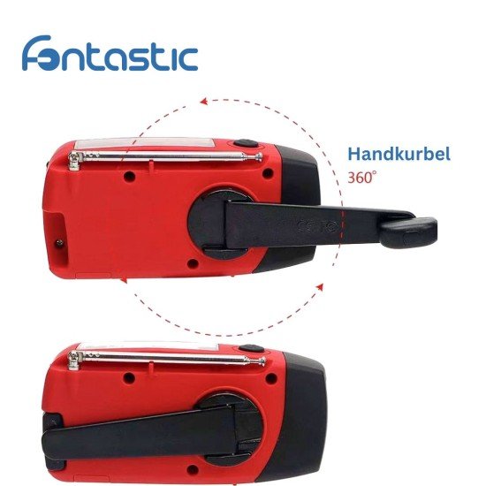 Multi-functional AM/FM/NOAA Radio with Flashlight Solar, Crank Rechargeable Battery, SOS Siren