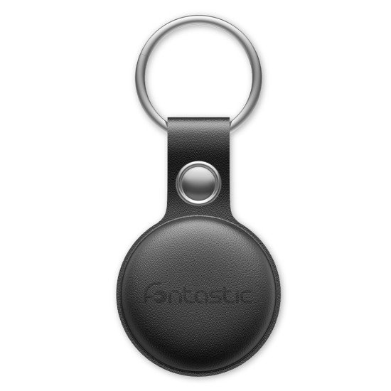 Protective case for FonTag Smart Finder with keychain, made of PU leather, black Protective case for FonTag Smart Finder with keychain, made of PU leather, black