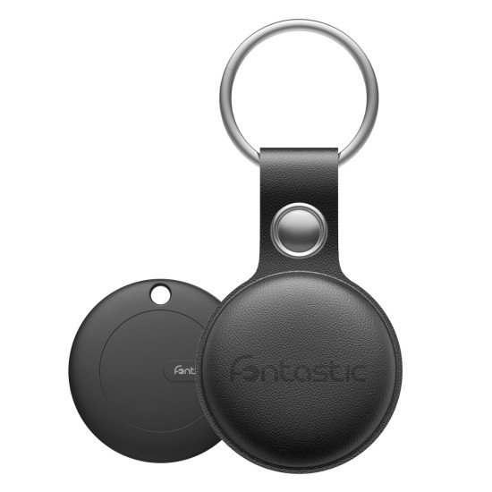 Protective case for FonTag Smart Finder with keychain, made of PU leather, black Protective case for FonTag Smart Finder with keychain, made of PU leather, black