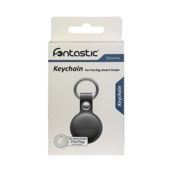 Protective case for FonTag Smart Finder with keychain, made of PU leather, black Protective case for FonTag Smart Finder with keychain, made of PU leather, black