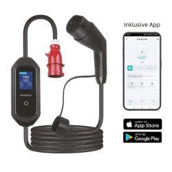 AC Portable Charger TAKE L, 11kW , CEE Red+Adapter 5m type 2 cable, current: 6/8/10/13/16A adjustable