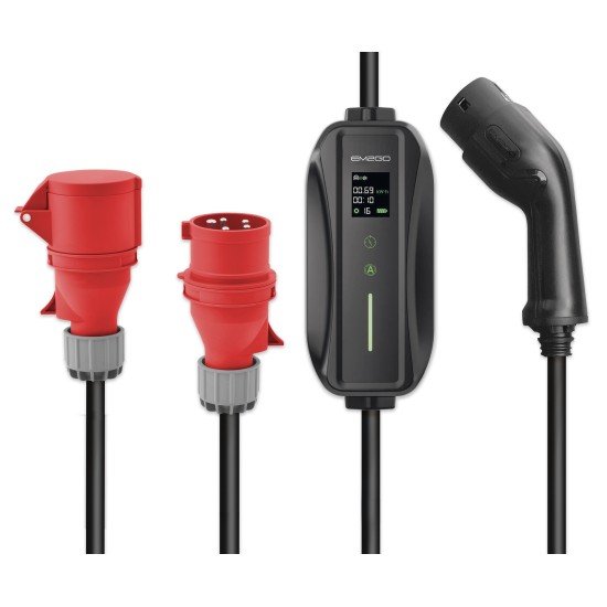 AC Portable Charger TAKE, 11kW , CEE Red+Adapter 6m type 2 cable, current: 6/8/10/13/16A adjustable