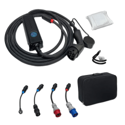AC Portable EV Lader "MULTI-PLUG" 6m Typ 2 Kabel 3.6kW-16kW + 4 Adapterkabel,+Halterung AC Portable EV Lader "MULTI-PLUG" 6m Typ 2 Kabel 3.6kW-16kW + 4 Adapterkabel,+Halterung