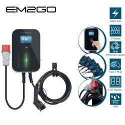 AC Wallbox 22kW  6.1m Type 2 Cable + RFID card reader + 1.5m CEE cable (32A 3 Phase)