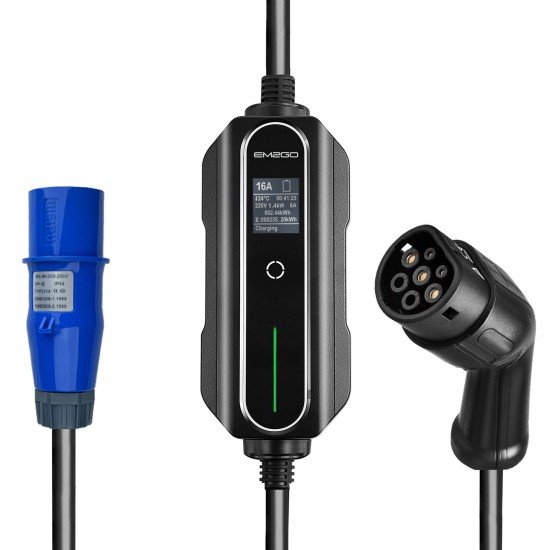 AC Portable EV Lader "Take" 3.6 Kw,CEE Blau 5m Typ 2 Kabel, Strom: 6/8/10/13/16A umschaltbar