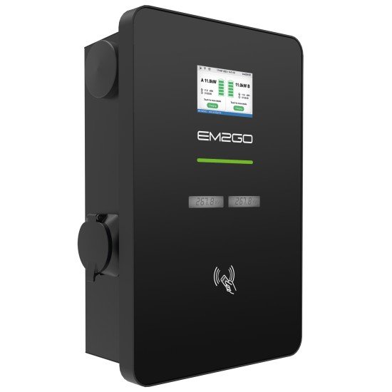 AC Wallbox Duo Power 2x 11kW Type 2 Socket LAN/WiFi/4G/RFID/OCPP/ModBus/MID +RCBO +Backend