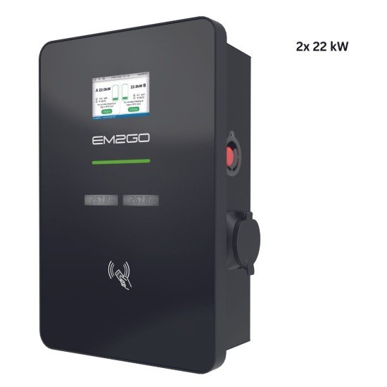 AC Wallbox Duo Power 2x 22kW Type 2 Socket LAN/WiFi/4G/RFID/OCPP/ModBus/MID +RCBO +Backend