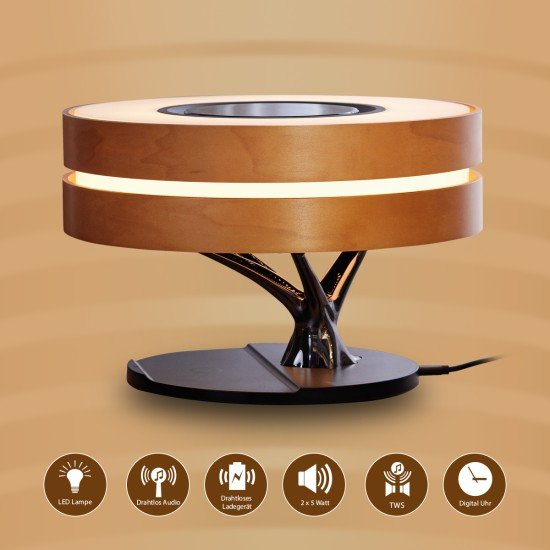 Fontastic Exclusive Multi-Function Lamp Icona TWS Speaker, Wireless Charger, Clock, Dimmable