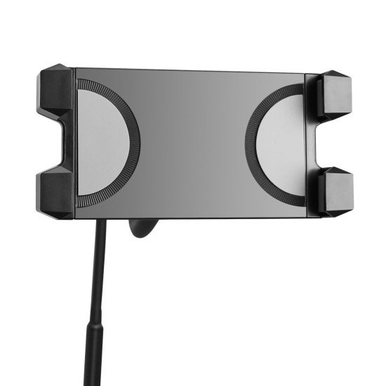 Tablet floor stand gooseneck + table clamp Stable base, 360° rotatable, tablet 4.7-12.9"