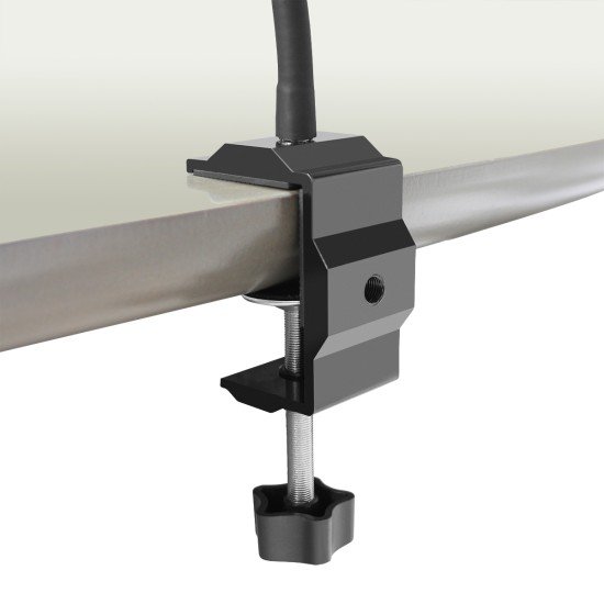 Tablet floor stand gooseneck + table clamp Stable base, 360° rotatable, tablet 4.7-12.9"