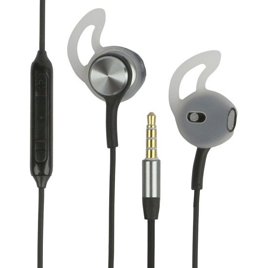 In Ear Stereo Headset V415 black / anthracite Call Answer Button, Mic, Volume Controller