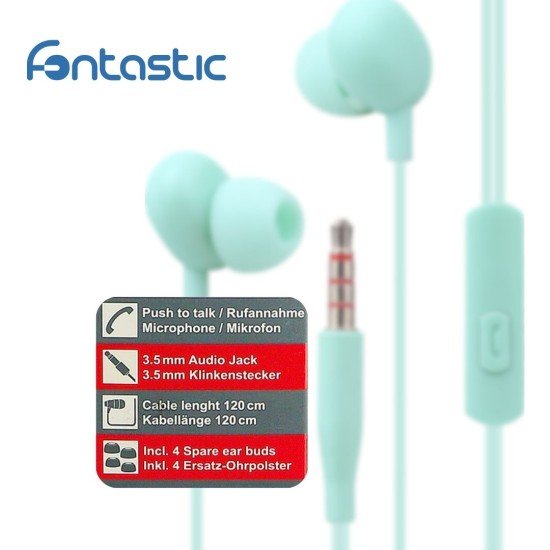 Essential In Ear Stereo Headset Beans Microfon, Answer Key, Light Mint