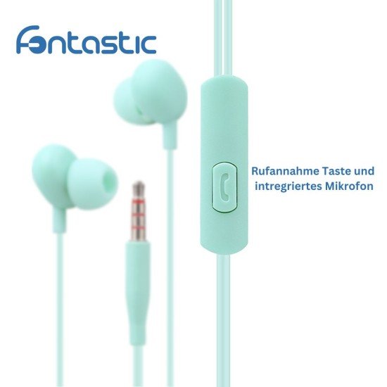 Essential In Ear Stereo Headset Beans Microfon, Answer Key, Light Mint