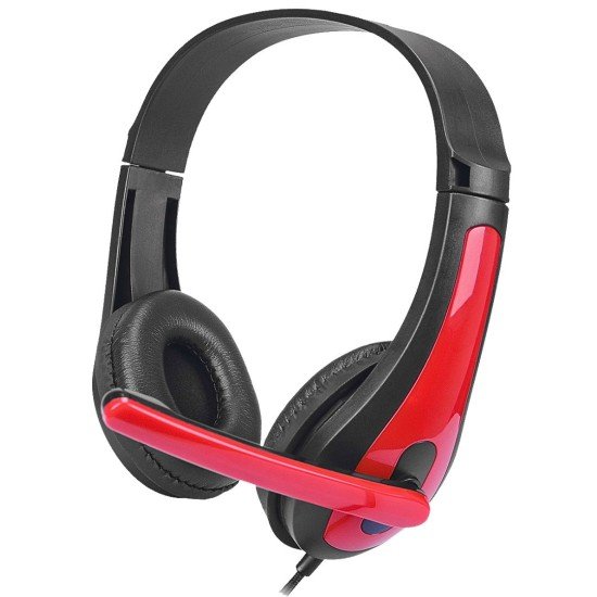 Gaming Headset TOXX, 2M Cable, black / red Microphone, Vol Control, incl PC AUX Y-Splitter
