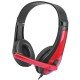 Gaming Headset TOXX, 2M Cable, black / red Microphone, Vol Control, incl PC AUX Y-Splitter
