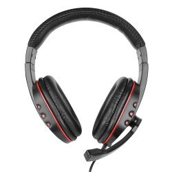 Gaming Headset NoXx, 2M Kabel, schwarz / rot Mikrofon, Lautstärkeregler, AUX Y-Splitter für PC Gaming Headset NoXx, 2M Kabel, schwarz / rot Mikrofon, Lautstärkeregler, AUX Y-Splitter für PC