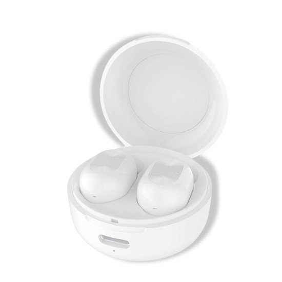 Essential True Wireless Stereo Headset Macaro Auto-Pairing, Music-Control, Charging Case white